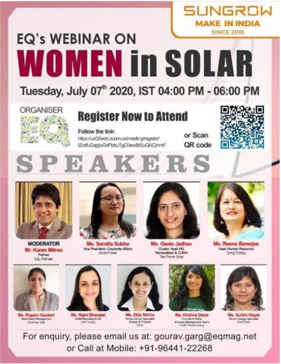 EQ’s Webinar on Women in Solar